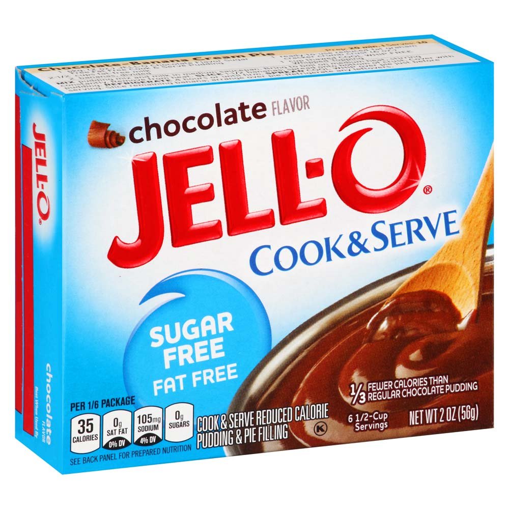 JellO, Cook & Serve, Sugar Free Vanilla, 0.8oz Box (Pack of 4) Cooking And