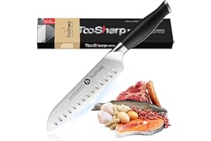 TooSharp Santoku Knife 7 inch/Super Sharp Santoku Kitchen Knife/German High Carbon Stainless Steel Cooking Santoku Knife, Erg