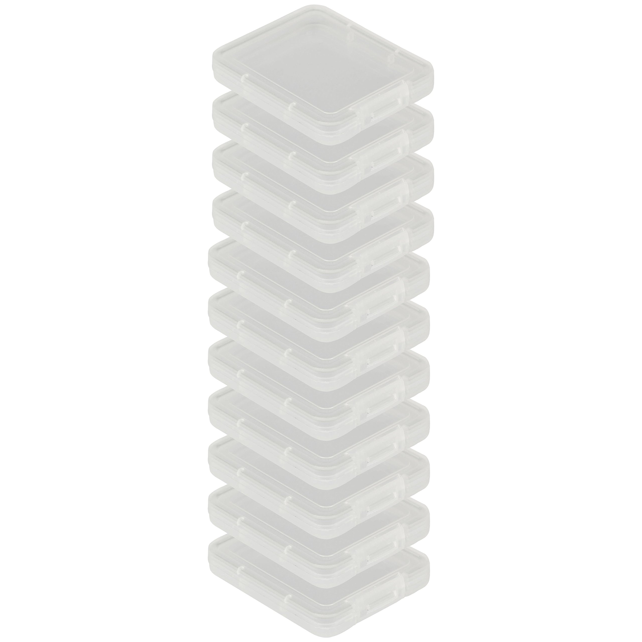 Poppstar CF - Compact Flash Memory Card Protective Box, Storage Box for Transportation, 10 pieces