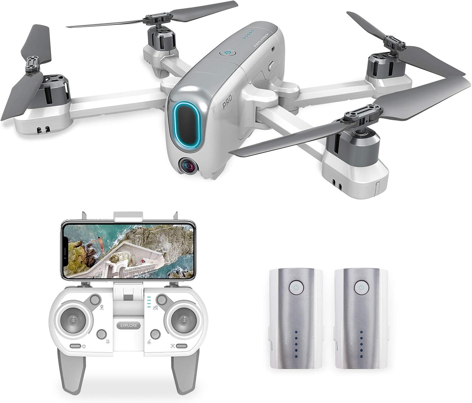 GPS Drone with Camera 1080P for Beginners, 5G WiFi FPV Live Video Foldable Quadcopter with One