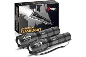 Voph Flashlight 2 Pack, 5 Modes High Lumen Tactical LED Flash Light, High Lumens Bright Waterproof Flashlights, Christmas Stocking Stuffers Gifts for Men, Hunting Camping Essentials Gear