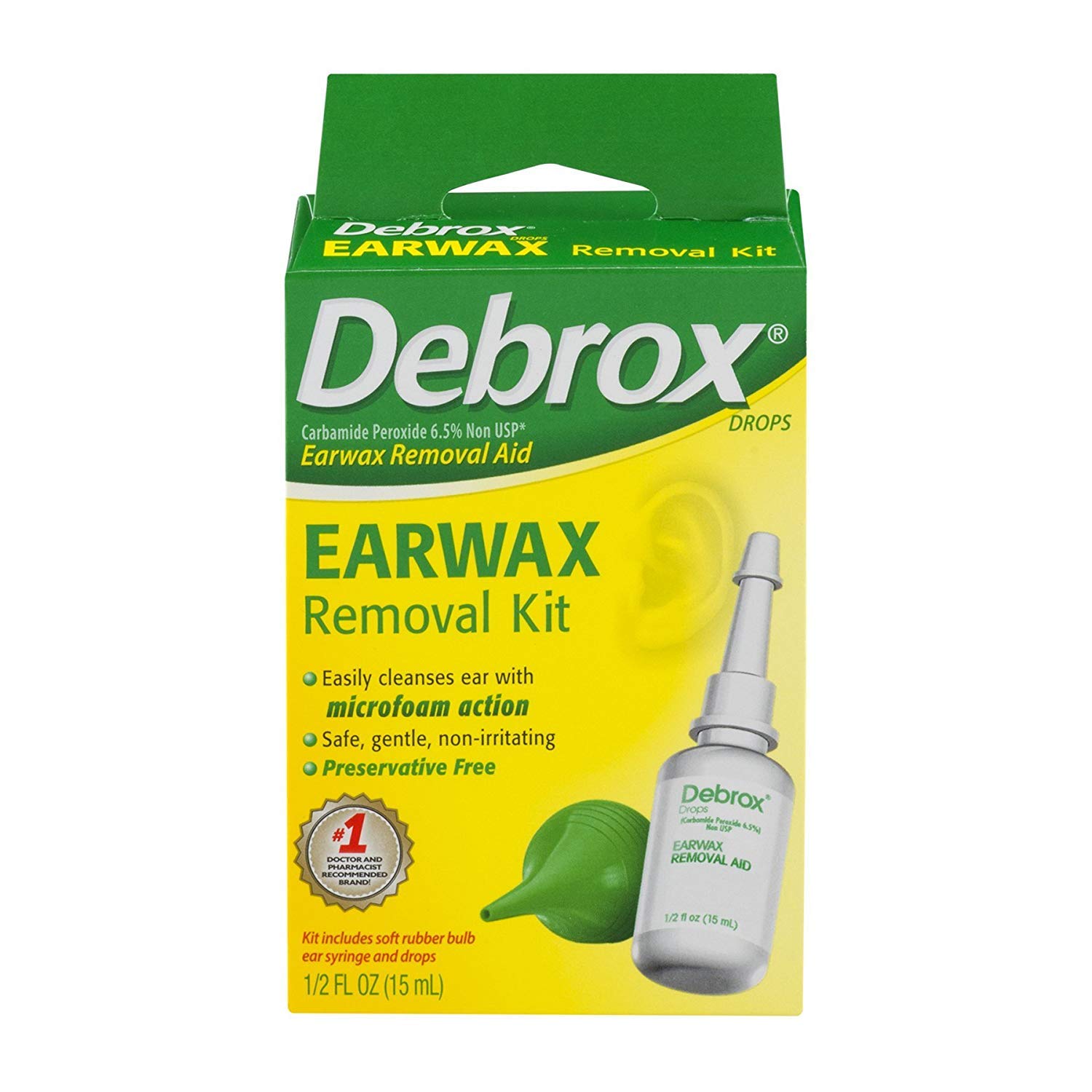 Debrox Ear Wax Removal W/ Size .5z Debrox Ear Wax Removal W/Bib .5z : Earwax Removal Products : Grocery & Gourmet Food