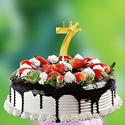 Number 7 Birthday Candle Seven Years Old Happy