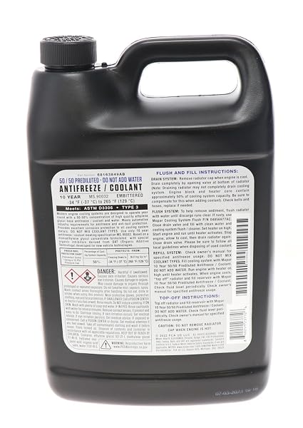 MOPAR 68163849AB 10 YEAR/150,000 MILE COOLANT 50/50 PREMIXED – EMBITTERED, 1 GALLON