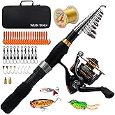 Collapsible Fishing Rod and Reel Combo, BalanZze Telescopic Fishing Rod with Spinning Reel, Portable Collapsible Fishing Pole Kit for Saltwater and Freshwater – Ideal Fishing Gift