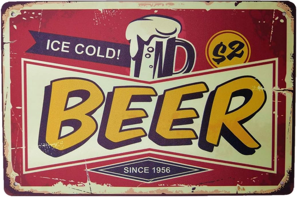 AIQIBAO Metal Vintage Tin Sign Decor-Beer for Bar Pub Shop Funny Retro Wall Art Sign 12