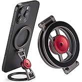Magnetic Phone Stand & Fidget Spinner Combo– Hands-Free Holder for iPhone 12-17/MagSafe Cases – Dual Magnetic Rings, Strong Adhesion, Stress Relief Accessory for Home/Office/Travel/Gym