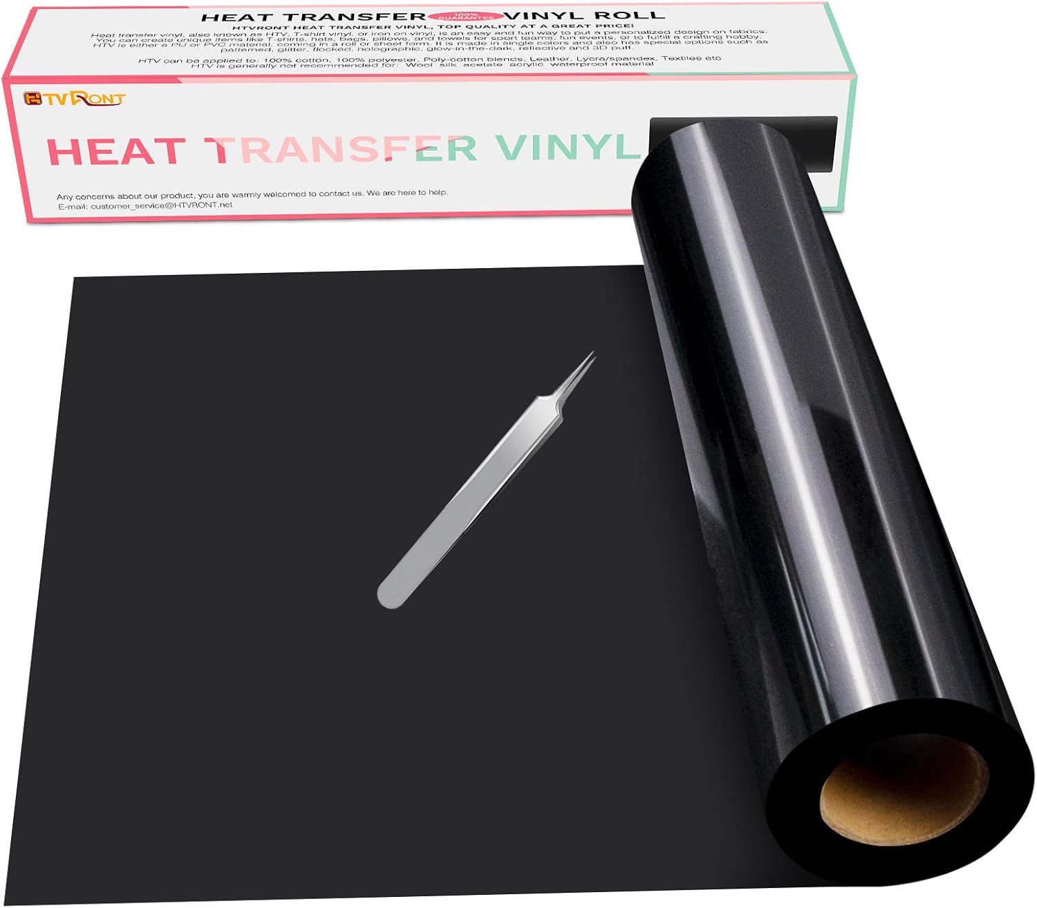 HTV Black Heat Transfer Vinyl Rolls - 12" x 15ft Black HTV Vinyl for Shirts, Black Iron on Vinyl for Cricut & Silhouette Cameo - Easy to Cut & Weed for Heat Vinyl Design: Arts, Crafts & Sewing