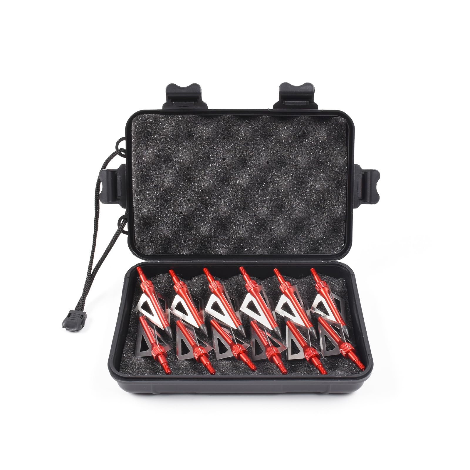 ELONG OUTDOOR 12 Pack 3 Fixed Blade Archery Hunting Broadheads Arrowheads 100 Grain with Storage Case Arrow Head Screw-in Tips for for Compound Bow & Crossbow