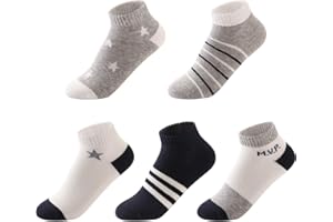 SUNBVE Kids Boys Crew Socks Cotton Dress Fashion Fun Designs Colorful Pattern Seamless Toe Ages 1-11