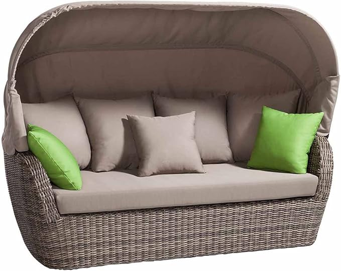 Gartensofa Polyrattan Outliv Roma Loungesofa Mit Dach Geflecht Dark Wood Taupe Gartencouch Amazon De Kuche Haushalt