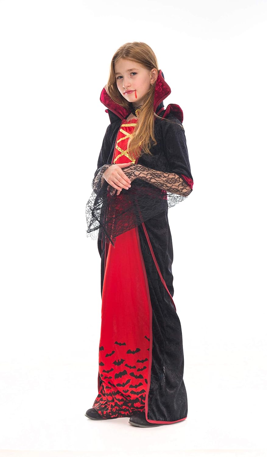Spooktacular Creations Royal Vampire Costume for Girls Deluxe Set Halloween Gothic Victorian Vampiress Queen Dress Up Party (Medium) - Image 5