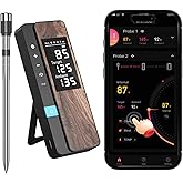 AI Smart Wireless Meat Thermometer, 10X Enhanced Signal and Stability, with High-Accuracy Sensors, Standalone Display Base, Instant Read LCD & App Control for Kitchen,BBQ,Oven,Grill,Air Fryer