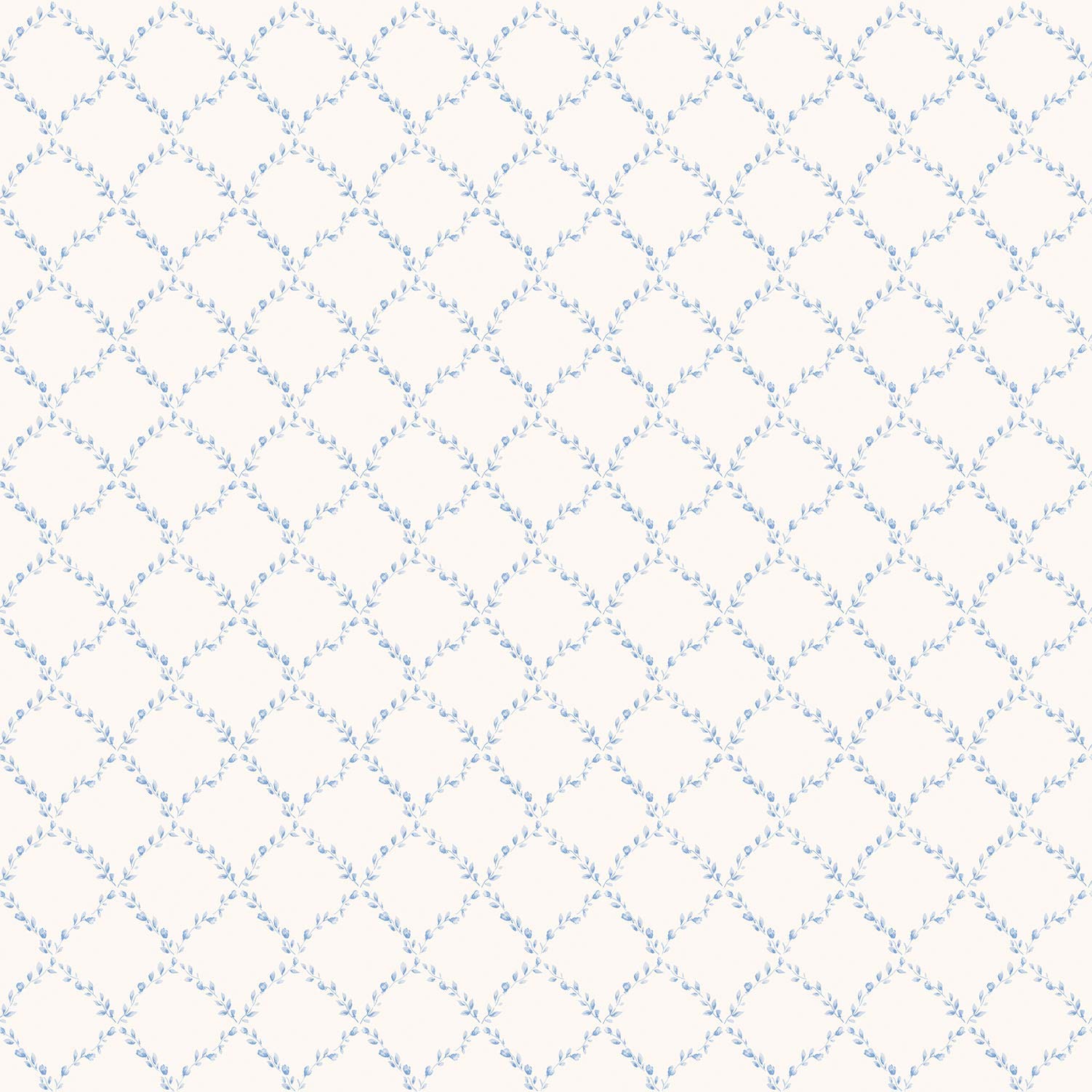 Galerie G67903 Miniatures 2 Rose Trellis Design Wallpaper, Blue/White, 10m x 53cm