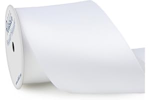 Ribbli White Double Faced Satin Ribbon, 3” x Continuous 10 Yards,Use for Bows Bouquet,Gift Wrapping,Floral Arrangement,Wedding Decoration