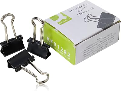Q-Connect Foldback Clip 19 mm Black Pack of 10 KF01282