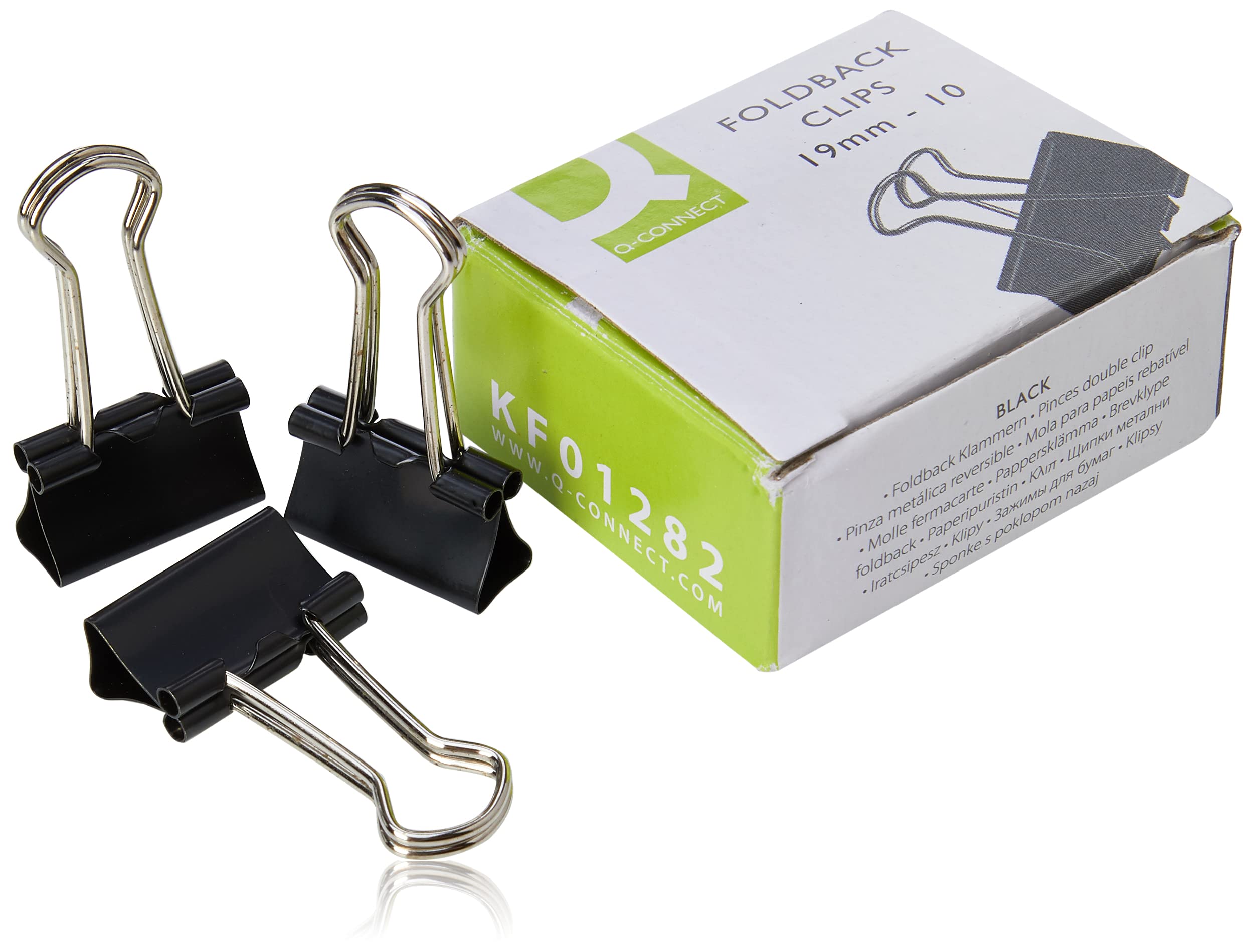Q-Connect Foldback Clip 19 mm Black (Pack of 10) KF01282