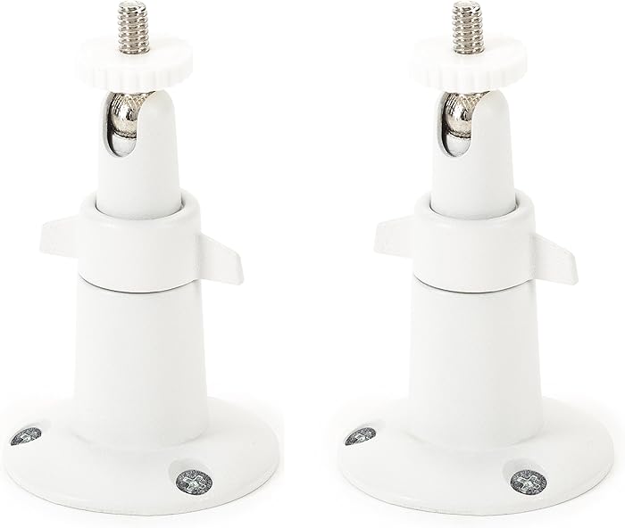 Wasserstein Adjustable Metal Wall Mount Compatible with Arlo Ultra, Pro, Pro 2 & Other Compatible Models (2-Pack, White)