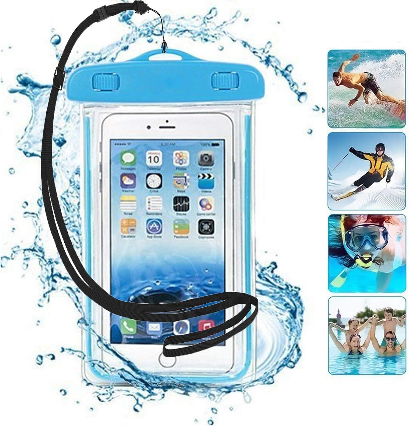 ONBN® Wateproof Mobile Pouch, Case for Underwater, Advance High Touch Sensitive Waterproo Case Cover for Men and Women for All Smart Phone, Android, Apple,Pixil,Upto 6.5 Inch Assorted Colour