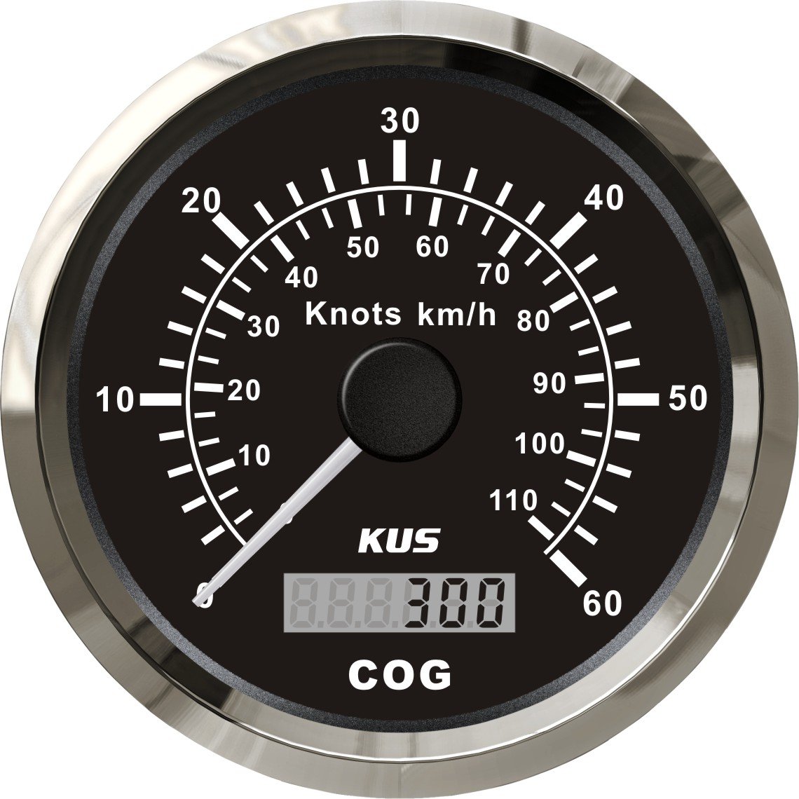 KUS GPS Speedometer Odometer Gauge 60Knots 110KM/H For Boat Yachts 85mm With Backlight (Black)
