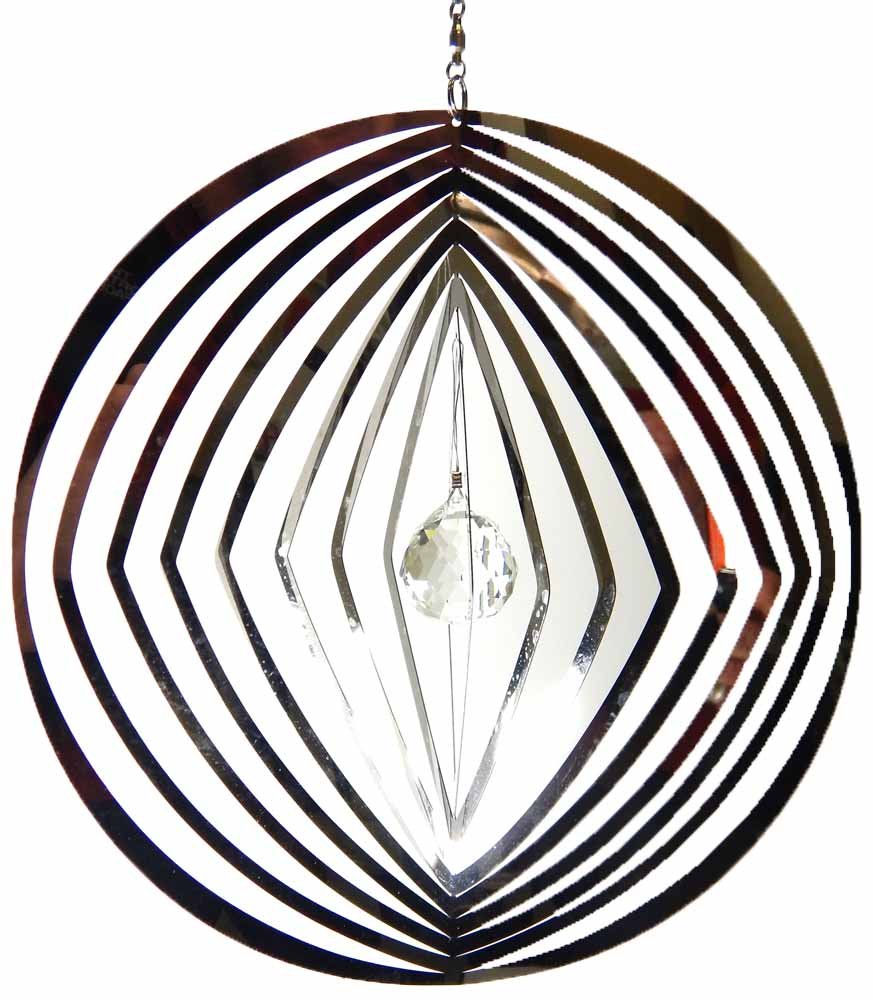 Hanging Stainless Steel Garden Wind Spinner Sun Catcher Crystal
