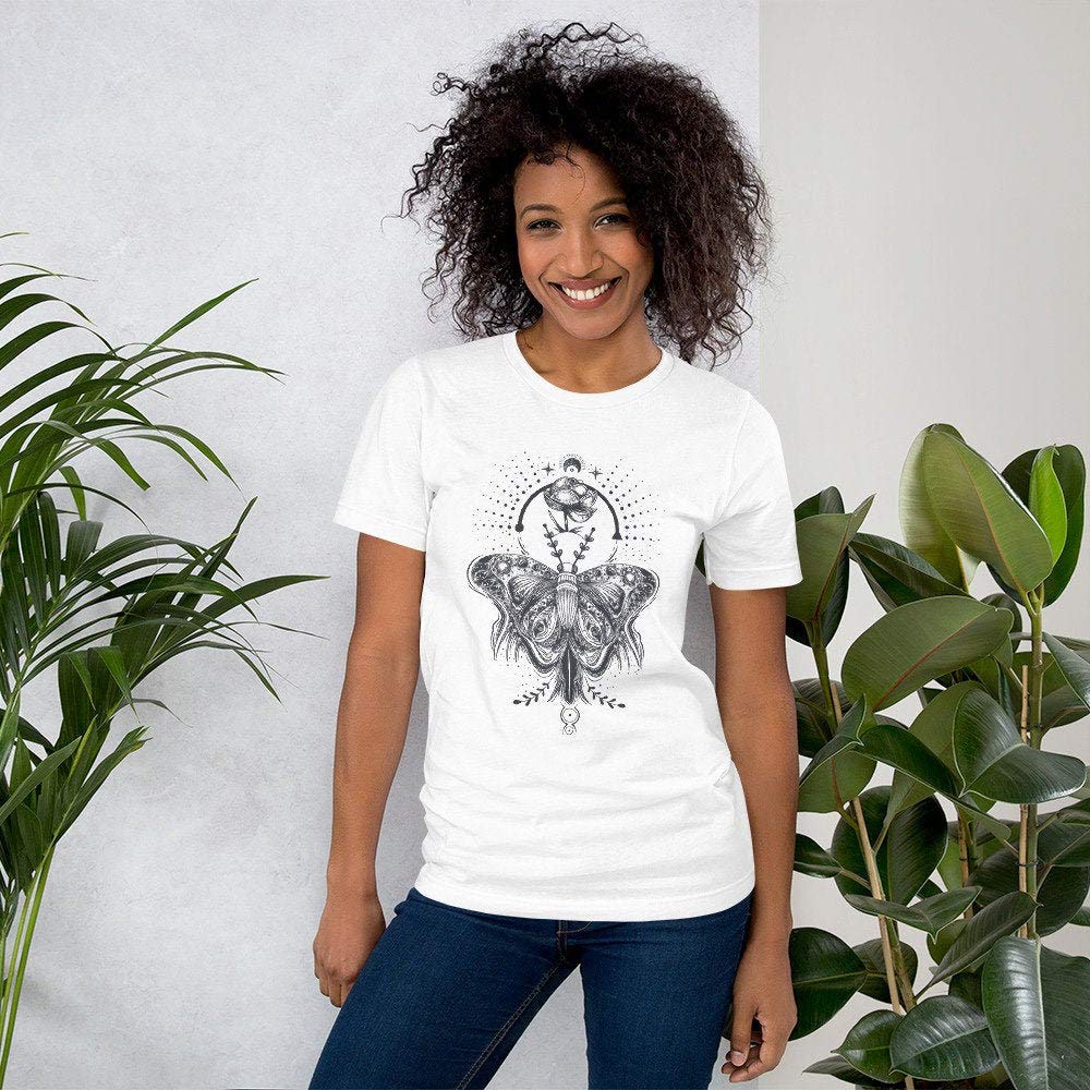 Mystic Butterfly, Butterfly Lotus Meditation, 9 Colors Available, Yoga, Wife Gift Shit, Sacred Geometry Clothing T Shirt