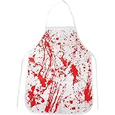 IMERAGO Halloween Bloody Apron Butcher Costume Prop with Scary Handprint for Adult Women Men Cosplay Party Cooking