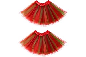 Century Star 2 Pack 4 Layers Tutu for Toddler Girls Tulle Ballet Dance Skirts Princess Kids Dress up Birthday Party 2-8 Years