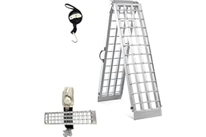 KOLOTOOL KOLO Motorcycle Ramp Dirt Bike Ramp for Truck 1500 LBS Capacity 7.5 FT Loading Ramps for Pickup Trucks Aluminum Folding Ramp with Handle Lightweight Portable 89.8" L x 12" W