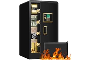 APRXUVOT 7.2 Cu ft Extra Large Heavy Duty Home Safe Fireproof Waterproof, Anti-Theft Digital Home Security Safe Box With Fireproof Document Bag, Separate Lock Box and Led Light (31.56"*17.31"*16.20")