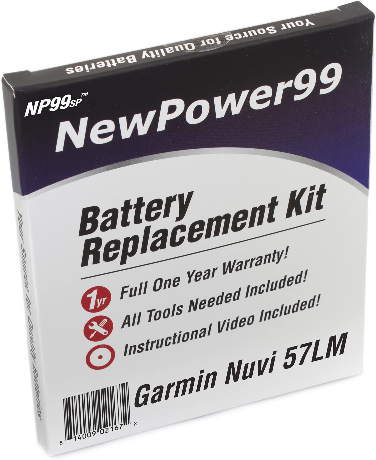 NP99spBattery Kit for Garmin Nuvi 57LM with Video, Tools, and Extended Life Battery from NewPower99