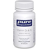 Pure Encapsulations Vitamin D3 & K2 - Bone & Vascular Health Support - Immune Function Support* - Gluten Free - Non-GMO - 60 Capsules