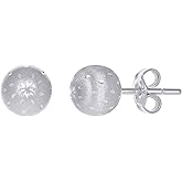 14Kt White Gold Womens 10mm Ball Stud Earrings