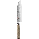 Miyabi Birchwood SG2 Japanese Santoku Knife, 7-inch, All-rounder Kitchen Knife, Karelian Birch Handle, 100-layer flower Damascus pattern, Handcrafted in Seki, Japan