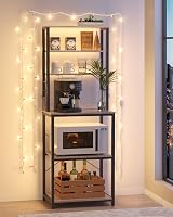 VASAGLE Kitchen Storage Rack Coffee Bar 6 Shelves 6 Hooks 40x60x167 cm view 3