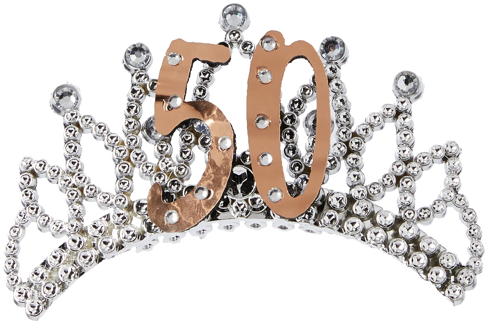 Alandra Birthdays TIARA-50 50th Birthday Rose Gold Metallic Gift Boxed Tiara, One Size