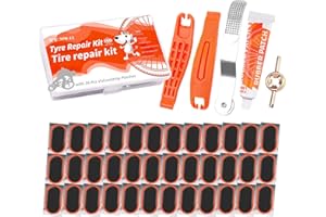 Gueiddi Bike Tube Patch Kit - Contains 36 Pieces of Patch, Bicycle Tyre Repair Kit with Portable Storage Case, Repair Tool, Metal Scraper and Lever for Bicycle Ebike/Motorcycle/Car/Ball etc.