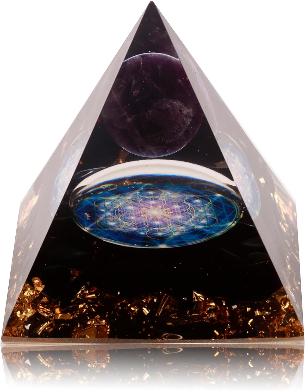 Mixed Media - Yogmudra Orgone Pyramid Postive Energy, Amethyst Chakra Orgonites Pyramid, Orgonite Pyramid for Success, Energy Generator Healing Crystal Pyramid (Blue Star)