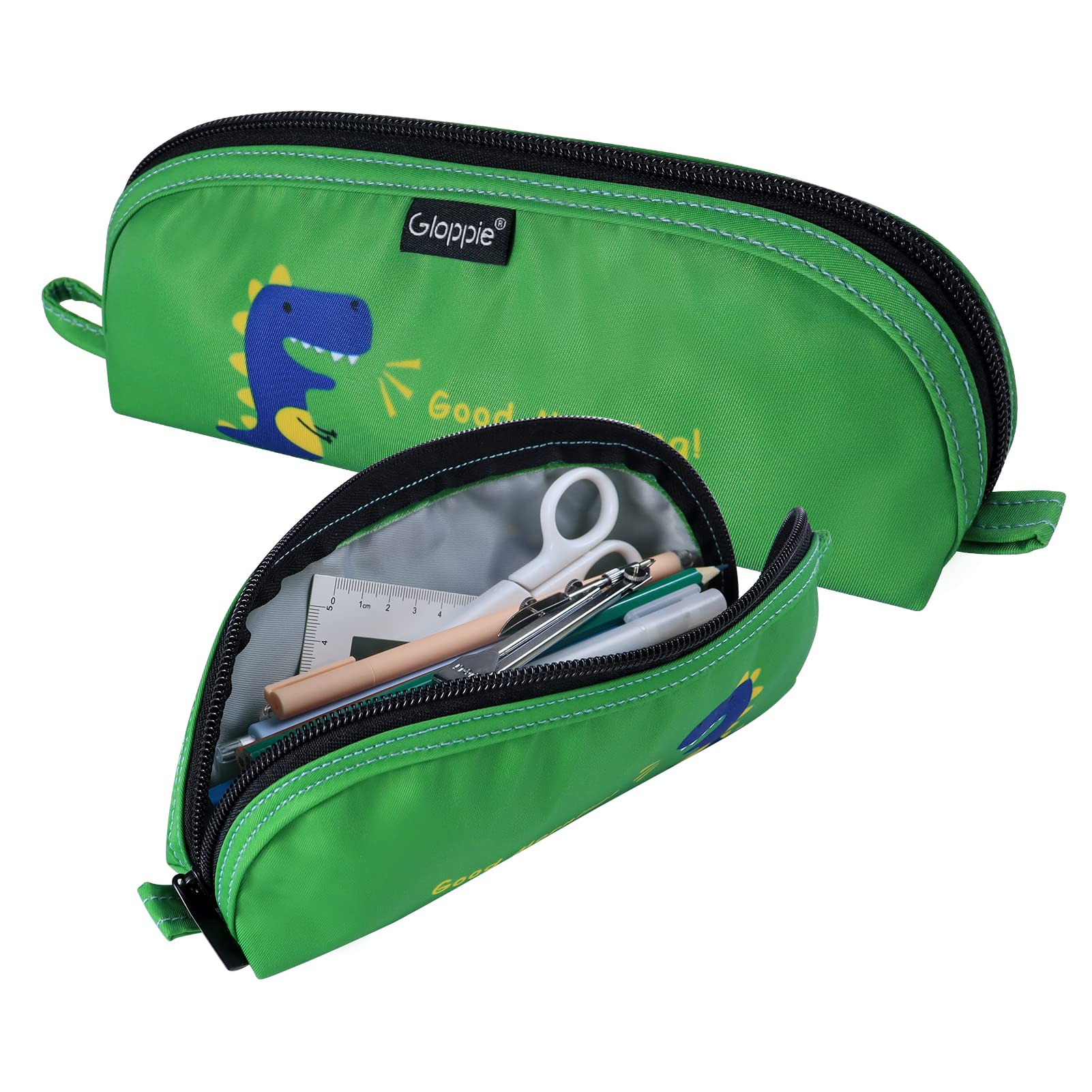 Gloppie Pencil Case for Boys Pencil Bag Office Stationery Set School Pouch Bag Pen Holder Portable Supplies for Middle High Students Back to School Gifts Festival Essentials, Green Dinosaur — image 1