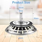 Tomario 80mm Stainless Steel Sink Plug Strainer Kitchen Drain Stopper view 2