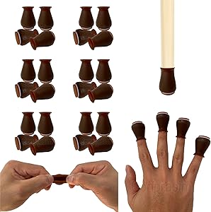 Extra Small Silicone Chair Leg Floor Protectors with Felt, FIT 0.5” to 1” Glide Chair Leg Caps Silicon Furniture Leg Feet Cover Bottom Slide Protect Hardwood Floors No Scratches No Noise 24 Pack