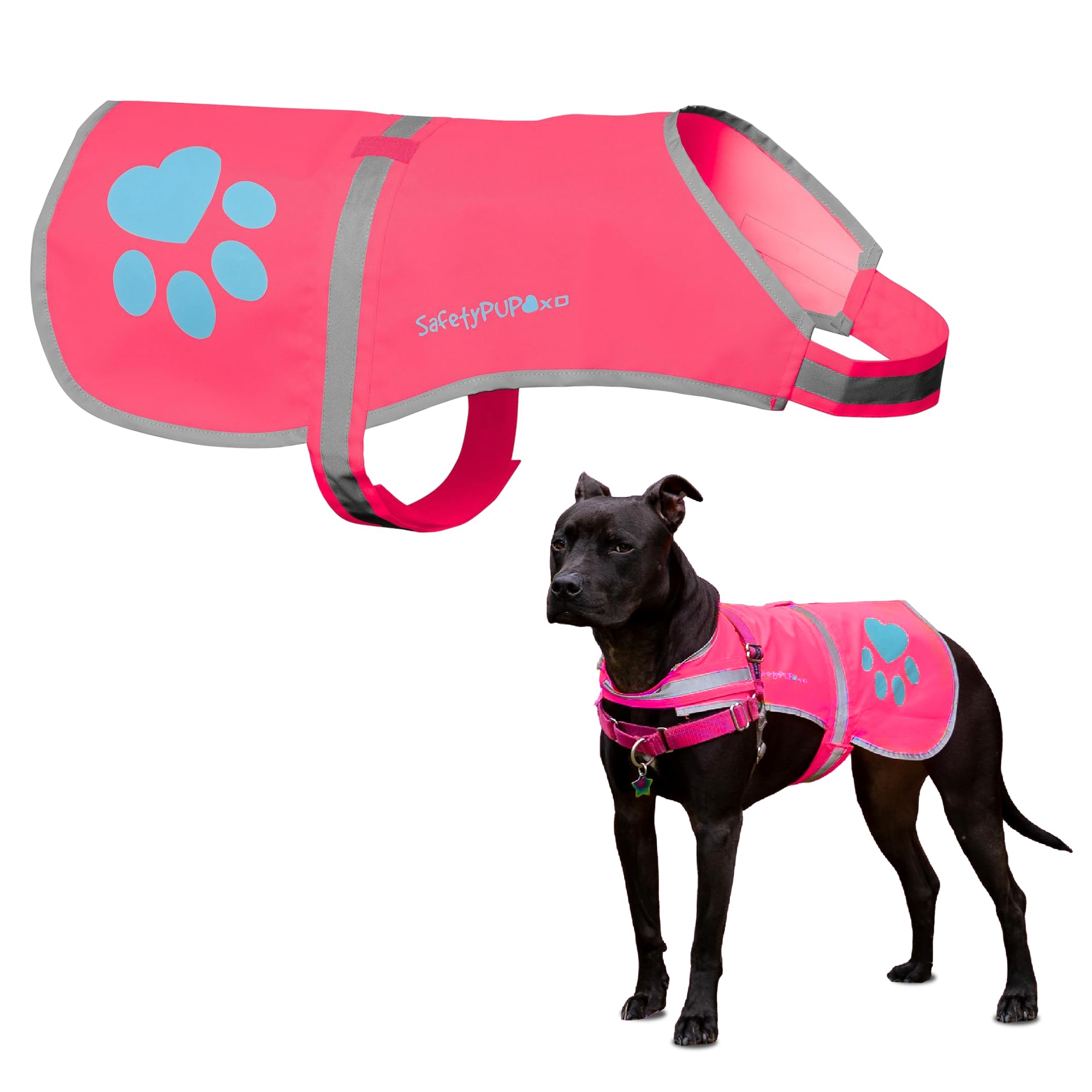 SafetyPUP XD Dog Reflective Vest, Sizes to Fit Dogs 14 lbs to 130 lbs Hi Vis