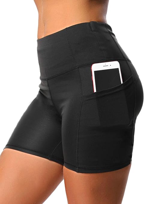 INSTINNCT Damen Doppeltaschen Sport Leggings 3/4 Yogahose Sporthose Laufhose Training Tights mit Handytasche