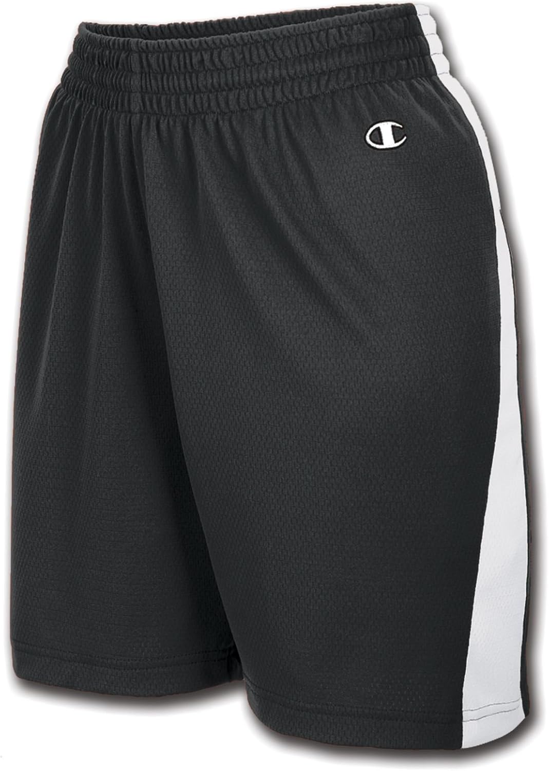 Champion Double Dry Women's Basketball Shorts, 2XL-White/Black: Clothing