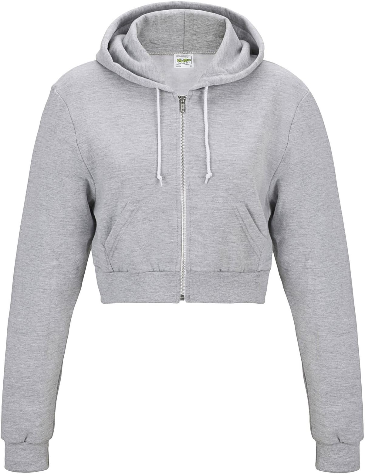 AWDis Just Hoods Womens Cropped Zip Up Hoodie Hooded Sweat Top - JH056