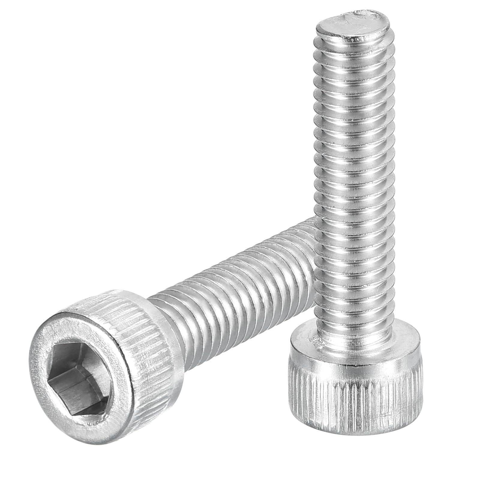 uxcell Hex Socket Bolts (M6-1x25), 304 Stainless Steel Hex Socket Drive Screw, Silver Tone, 40 Pcs