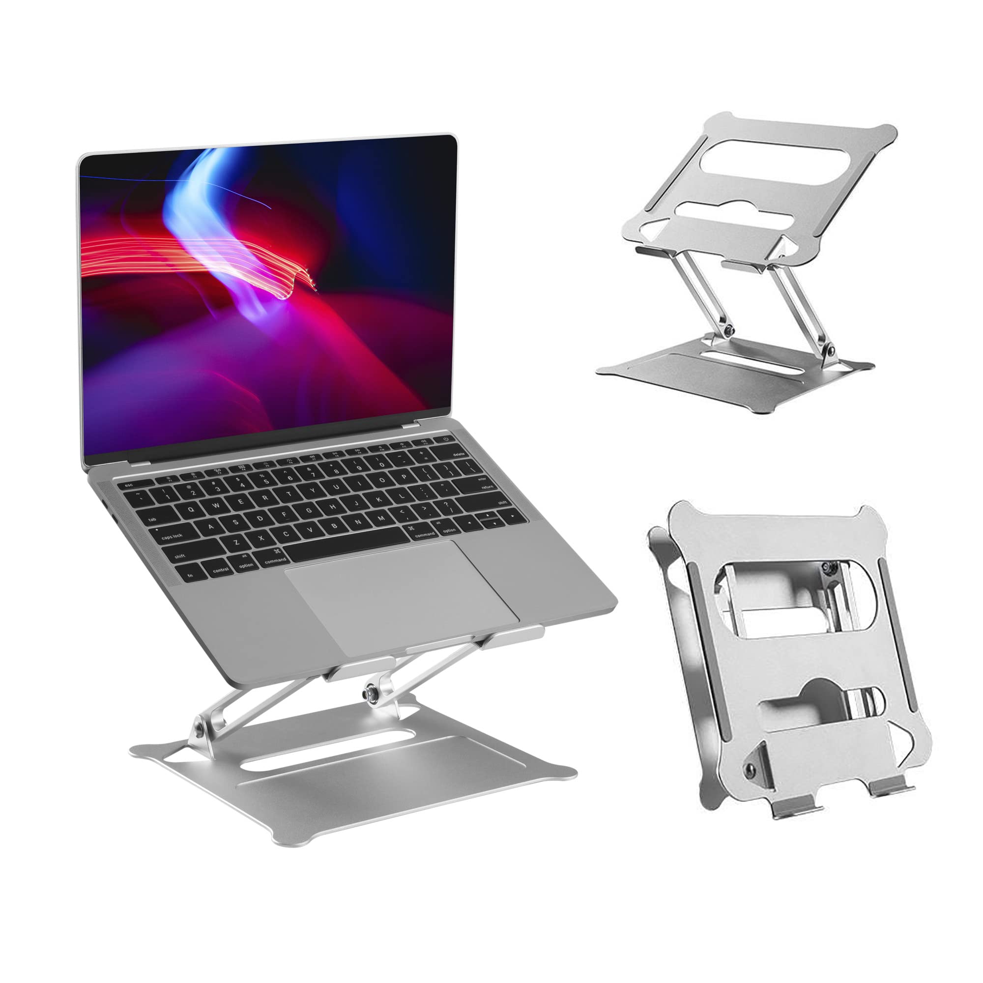 Properav Adjustable Aluminium Laptop & Tablet Stand Holder, Fully Adjustable Height & Angle Riser for MacBook Air/Pro, Dell, HP, ASUS, Google, Lenovo, Acer, Chromebook, Microsoft Surface & More — image 1