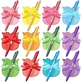 Pasimy 24 Set Tulip Sticky Notes and Pens Set Spring Themed Flower Gifts Tulip Party Favors Flower Note Pads Bulk Ballpoint Pens for Pastel Spring Easter Women Adults Office Coworkers Supplies