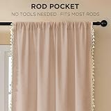Joydeco Dusty Pink Boho Curtains 96 Inches Long 2 Panels Rod Pocket view 2