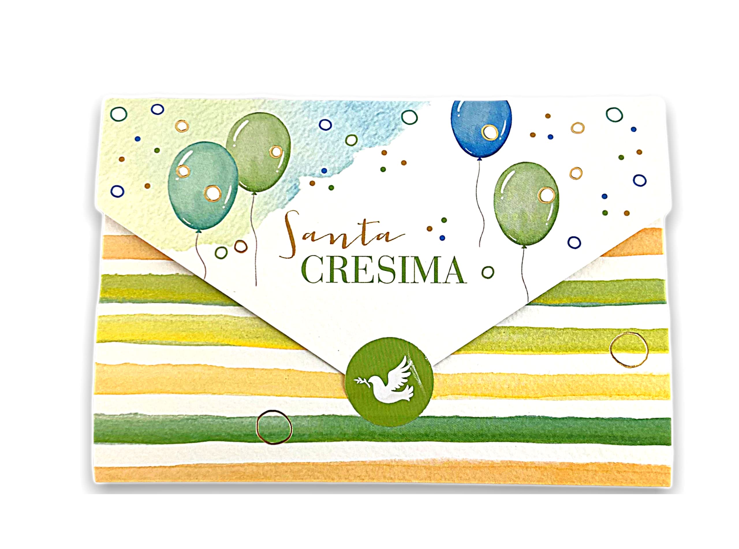 Male and Female Confirmation Card - Money Holder, with Label Close Envelope, 11 x 16 cm (Unisex Balloons)